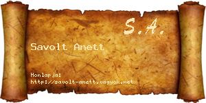Savolt Anett névjegykártya